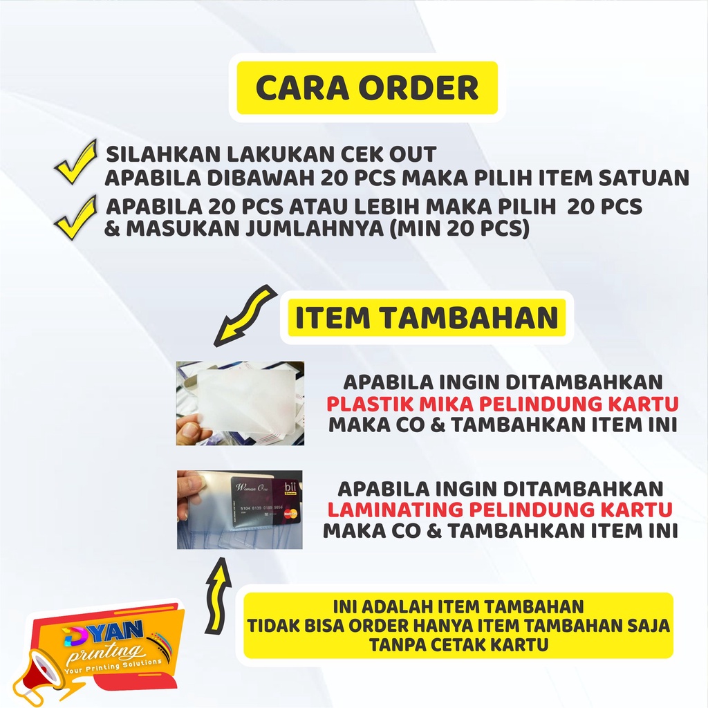 CETAK BERBAGAI MACAM KARTU &amp; ID CARD BAHAN PVC TEBAL, BISA COD/BAYAR DITEMPAT