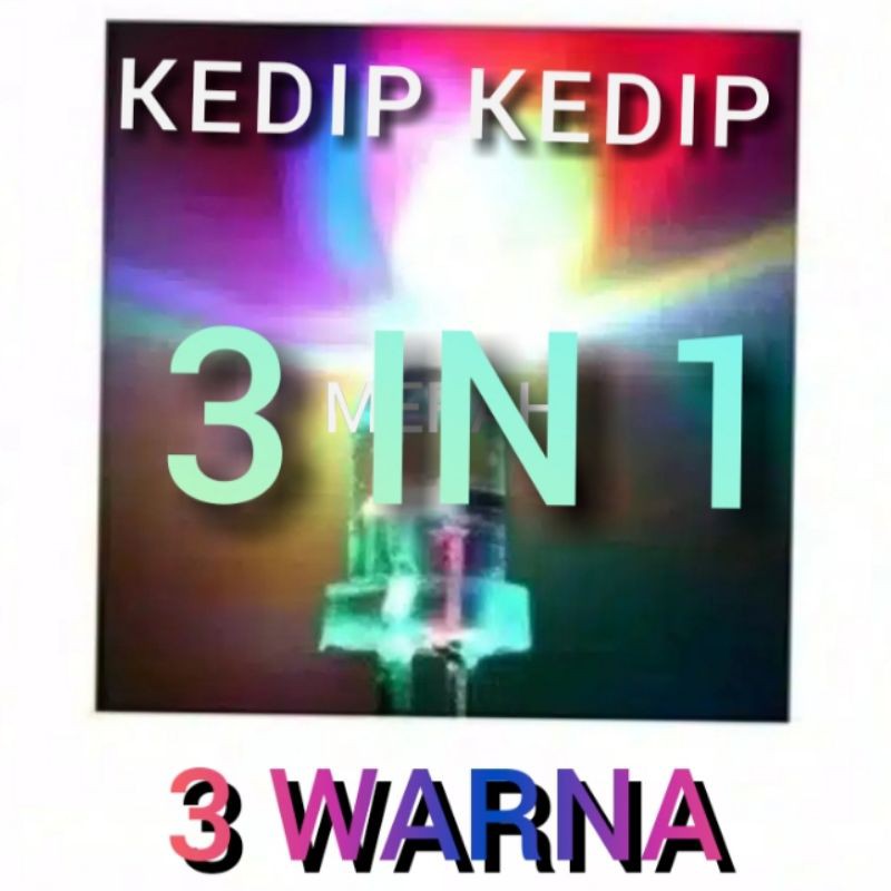 LED 3 WARNA RGB KEDIP 100pcs