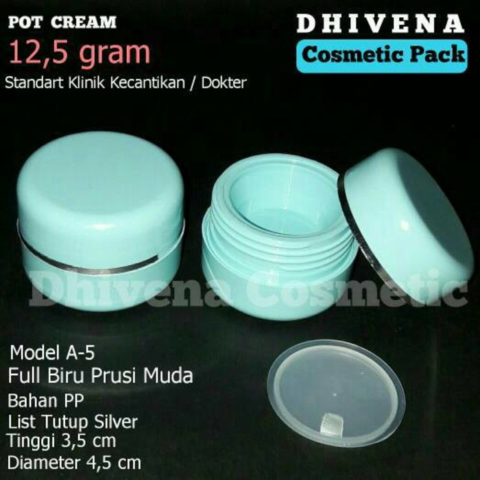 POT CREAM 12,5 GR BIRU TOSCA/TEMPAT KRIM/KEMASAN KOSMETIK/POT ACRYLIC
