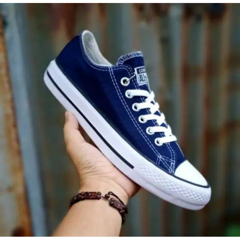 Sepatu Convers allstar clasik low Termurah Tanpa box-Navy