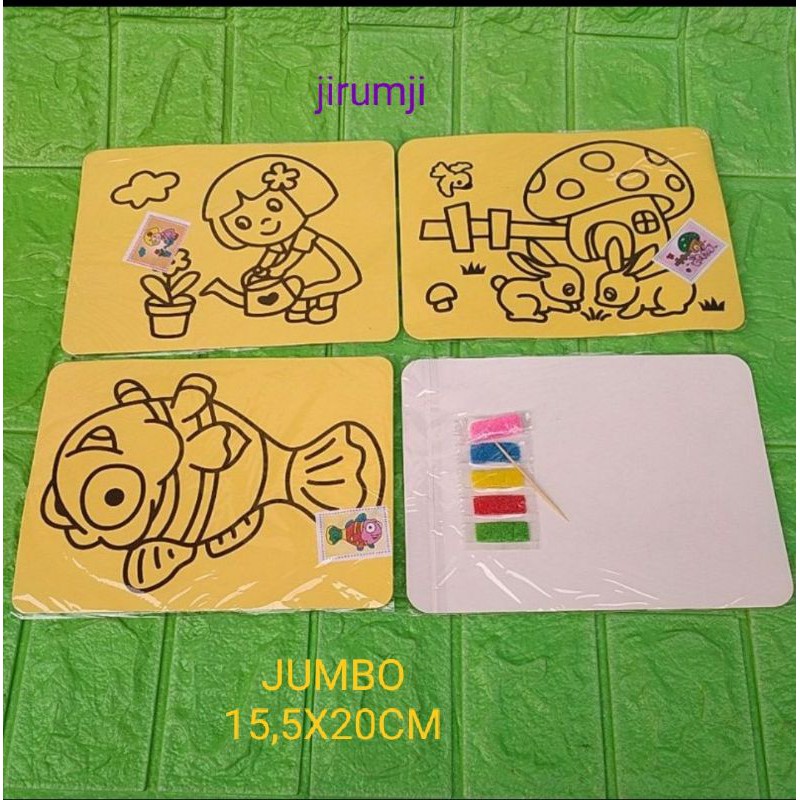 Jual Mewarnai Pasir Jumbo15 5x20 5cm Sand Art Edukasi Mewarnai