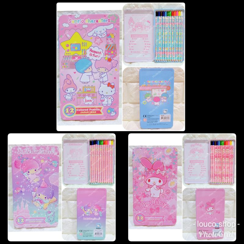 

Set Pensil Warna Isi 12 Psc Sanrio Karakter My Melody Little Twin Stars
