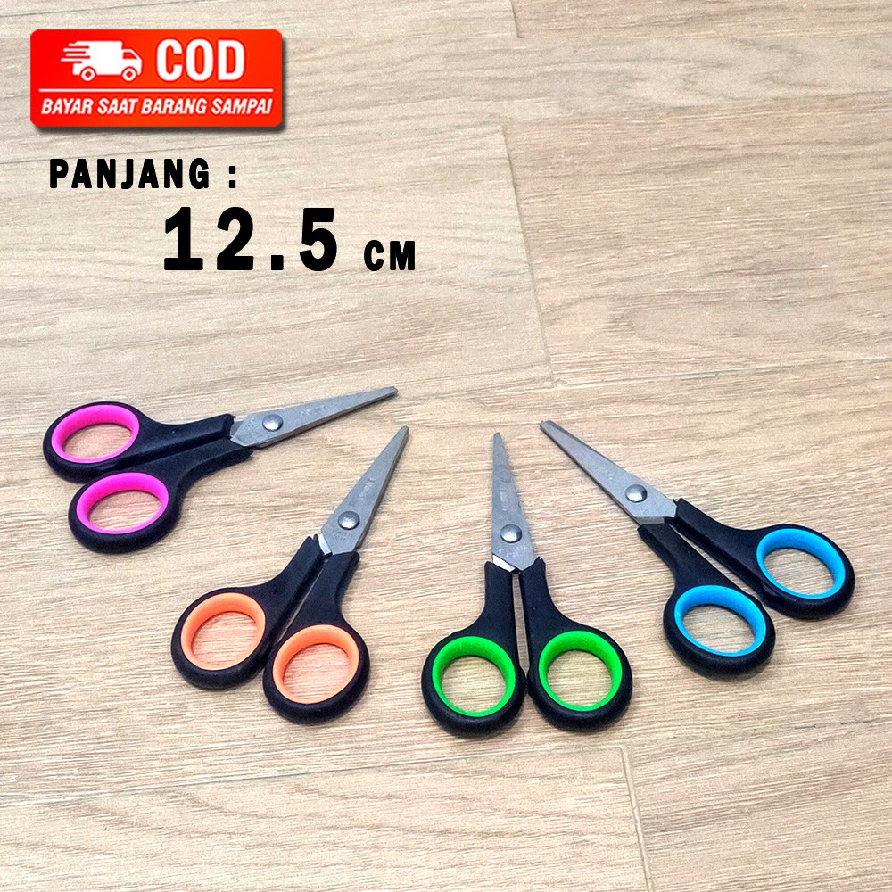 GUNTING KERTAS BESAR LARGE HITAM WARNA 5 INCH 12.5 CM