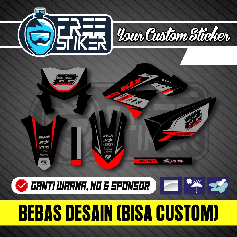 DECAL KLX 150 S OLD LAMA HIJAU STABILO GREEN BISA CUSTOM COD