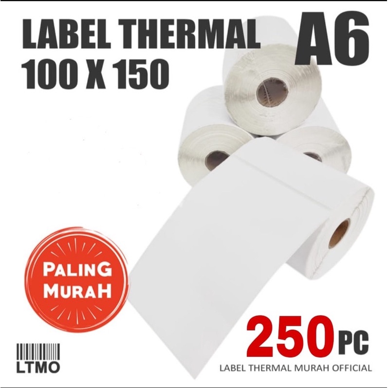 

LABEL STICKER THERMAL 100x150 A6 LABEL KIRIMAN ON LINE / BARCODE - ROLL 250 PCS