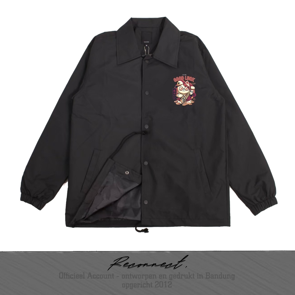 Reconnect Coach Jacket Anime Japan Cat Good Luck - Unisex