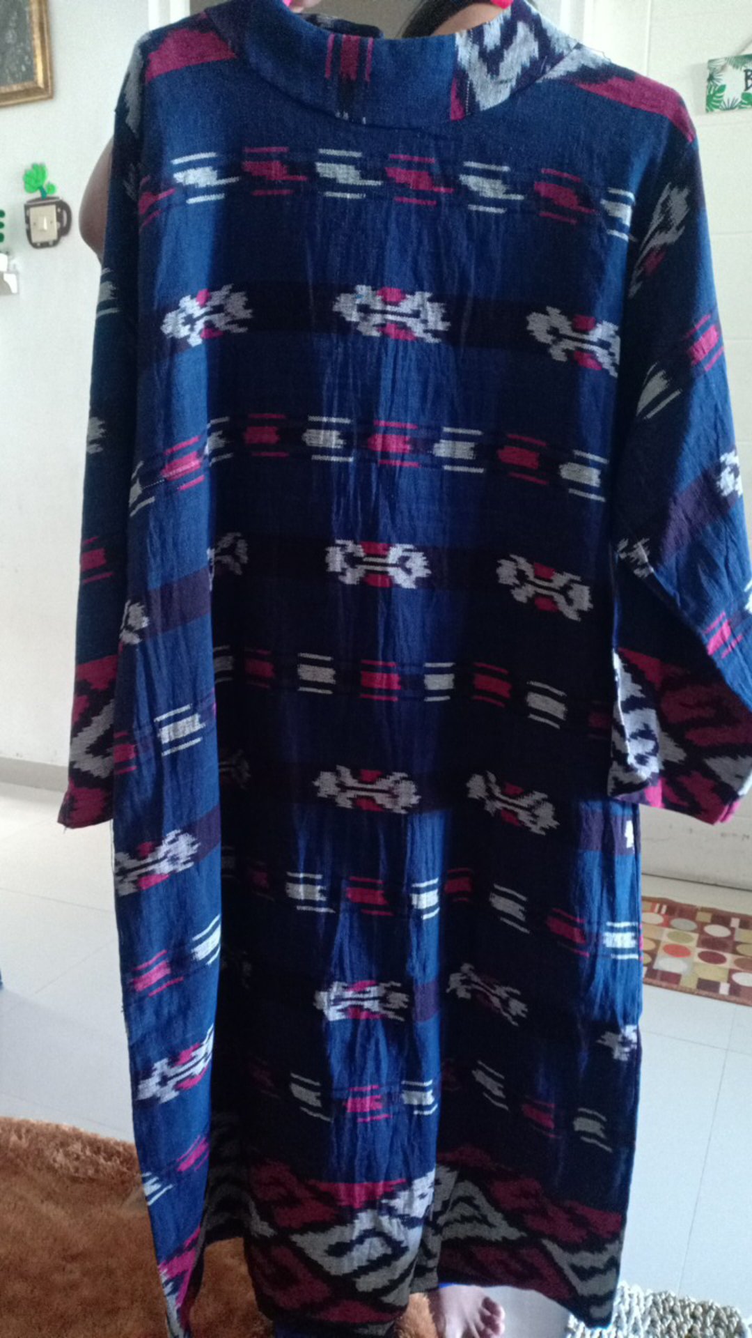 Benang Raja Tunik Tenun Batik Wanita Lengan Panjang