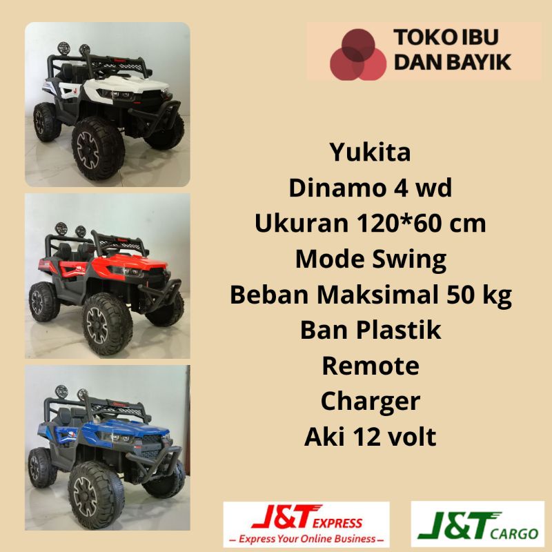 Free Ongkir Mobil Aki Anak Mainan Remote dan Manual Bergaransi 12 volt Rocky Sahara Volta 5008 Kirim Aman Murah/comando