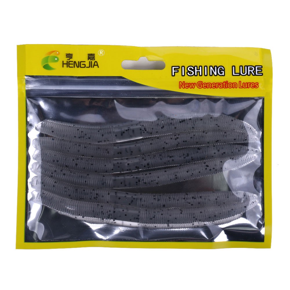 Hengjia 6pcs / Kantong Umpan Pancing Softlure Bentuk Cacing Imitasi 14cm / 8.5g