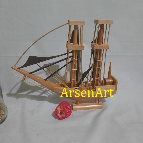 Miniatur Kapal Layar Pinisi Perahu Phinisi Hiasan dan Koleksi Ukuran Kecil (S)