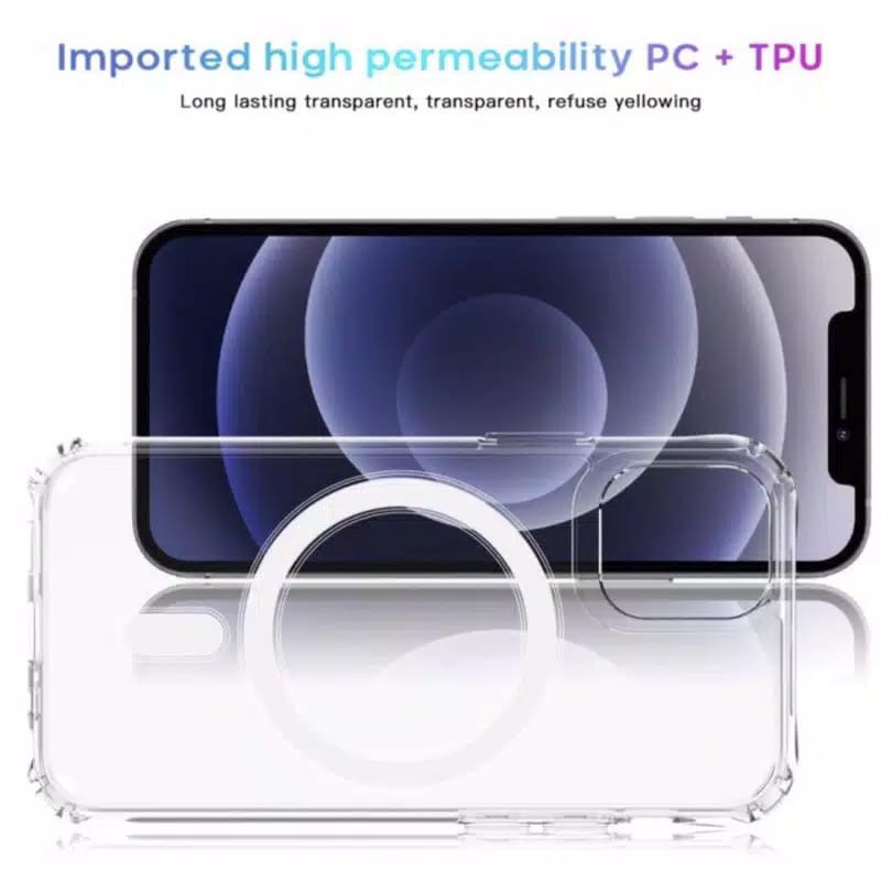 Clear Case Magsafe Iphone 12/ Pro 6.1 | Iphone 12 Mini 5.4 | Iphone 12 Pro Max 6.7 | Iphone 13 Mini | Iphone 13 | Iphone 13 Pro 6.1 | Iphone 13 Pro Max 6.7 Case Hp Softcase Magnetic Charger Wireless
