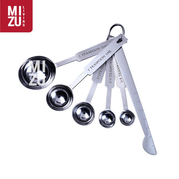 MISURARE METRE 6in1 SET Measuring Spoons Penggaris Sendok Takar Ukur Stainless Steel BPA-Free