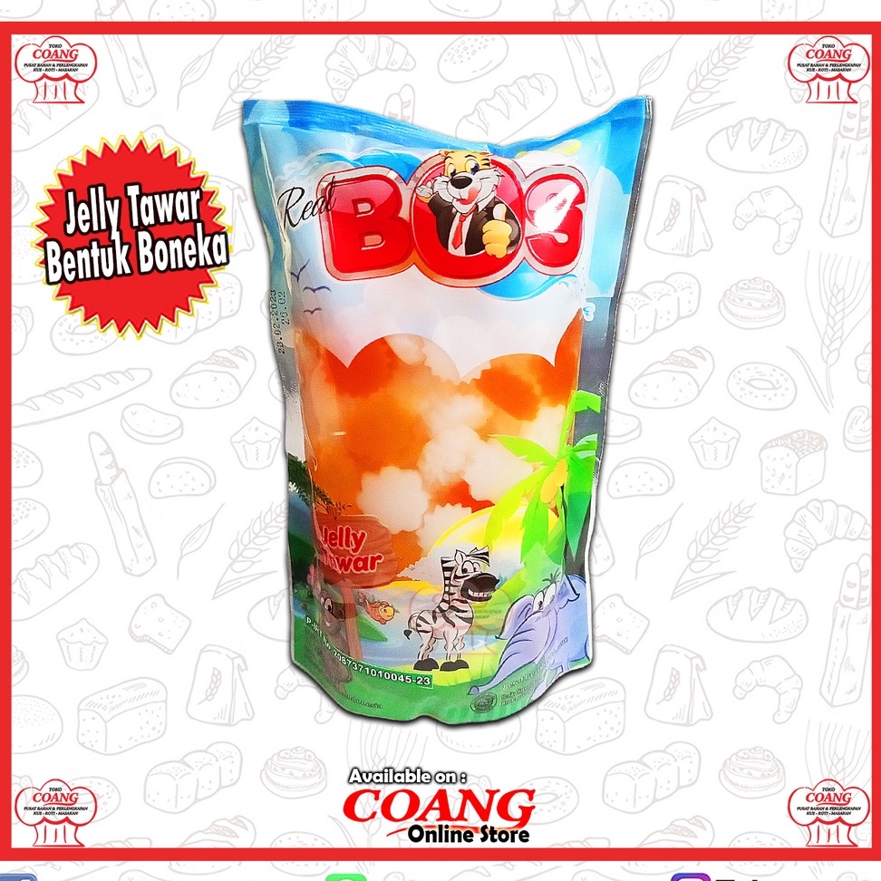 

JELLY BONEKA REAL BOS KEMASAN 500 GR BENTUK DAN WARNA MENGGUGAH SELERA