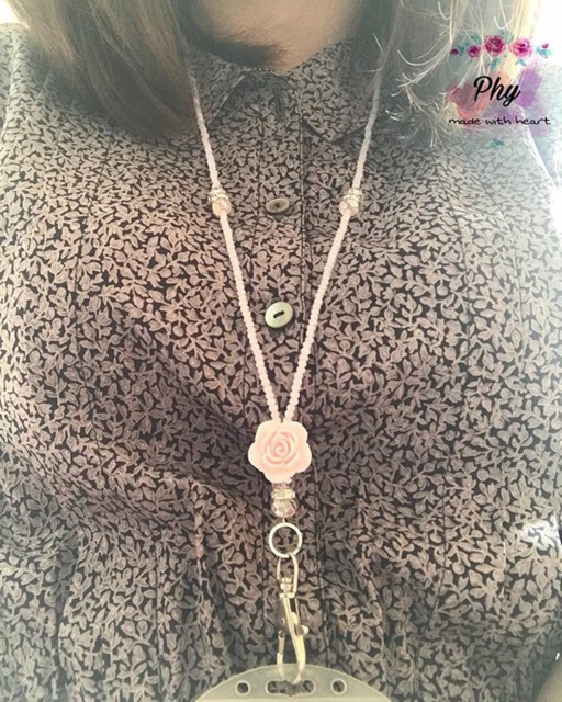 

Baby pink lanyard ID