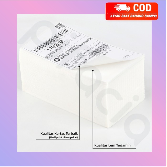 

Kertas Stiker Thermal Label Pengiriman Barcode 100x150 mm 500 Lembar