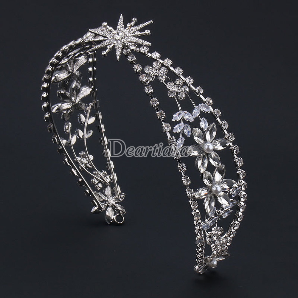 New Luxury Rhinestone Zirconium Stone Hoop Retro Bridal Headdress Headband Crown