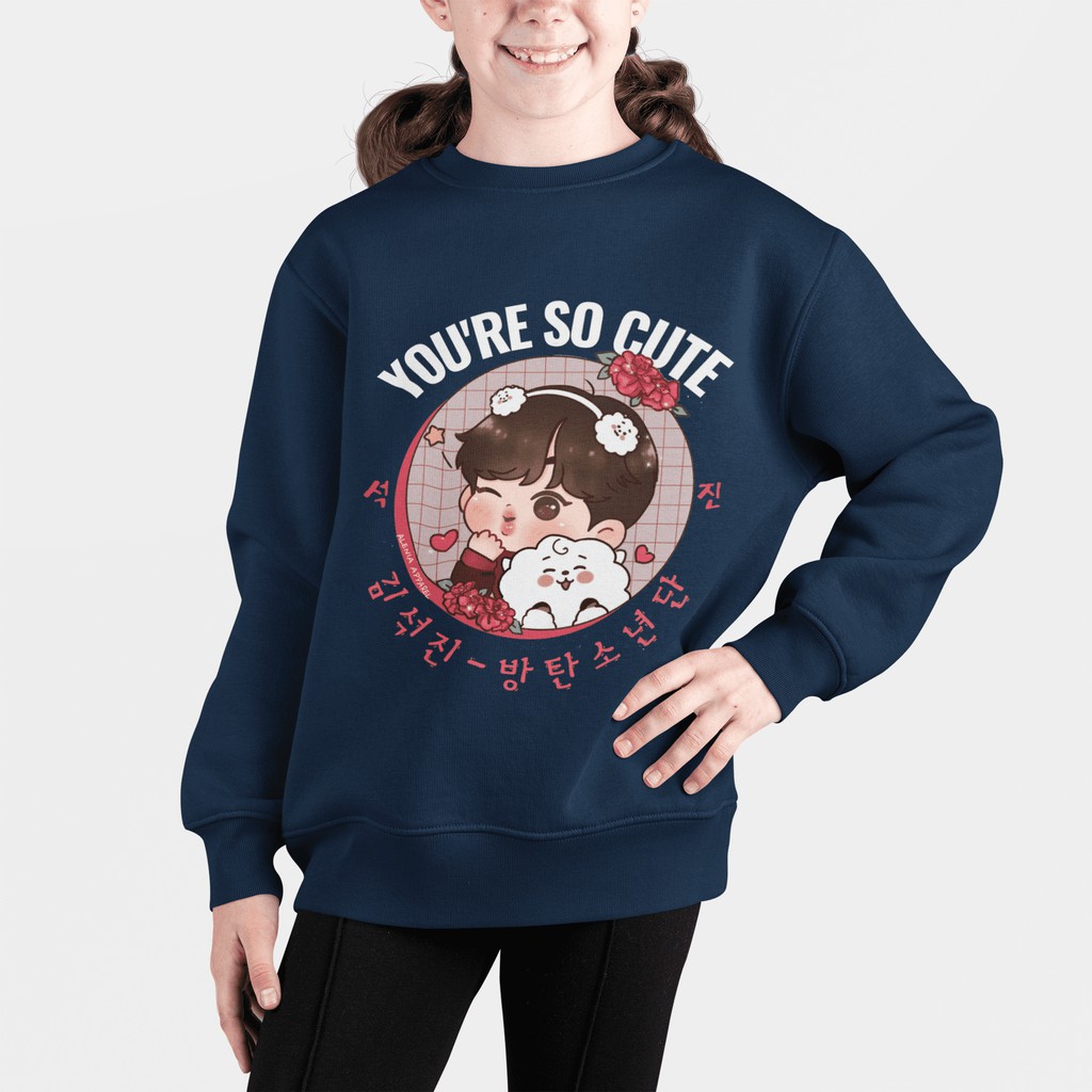 Alenia Sweater Crewneck Bts Jin - Navy