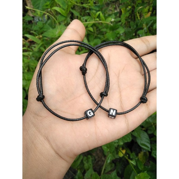Gelang Inisial Couple Nama A-Z/Gelang Korea Fashion Gelang Bestie