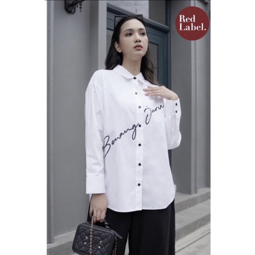 preloved benang jarum white sequin shirt uk S