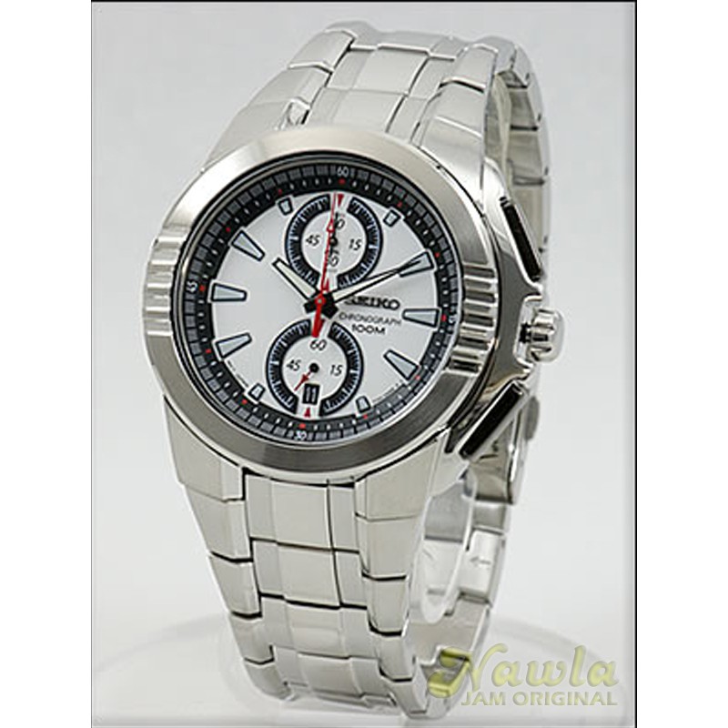 Seiko Mens SNN143P1 Chronograph White Dial | Jam Pria SNN143