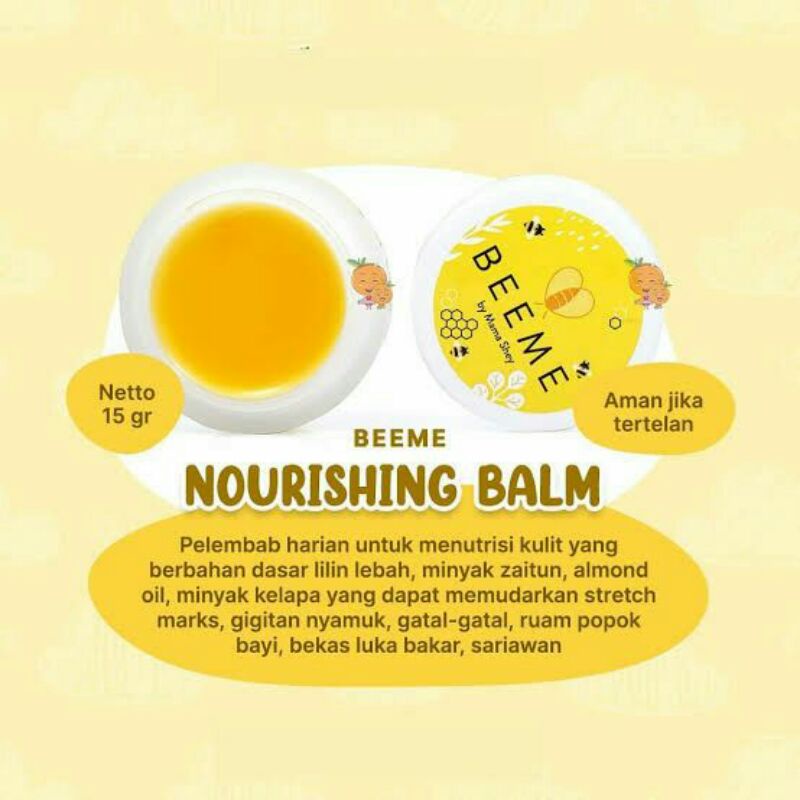 Pelembab Kulit Alami Skincare Ibu dan Anak Beeme Nourishing Balm Cream Wajah dan Kulit Kering Aman untuk Bayi Newborn