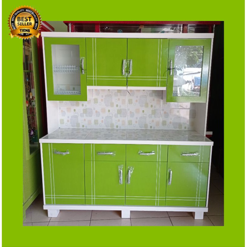 rak piring kayu 4 pintu