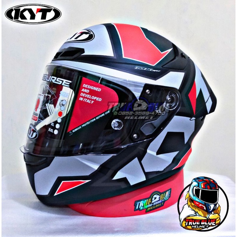 Helm KYT TT Course / KYT TTC Original (Ongkir Termurah 2Kg)-Elektron Red Dop