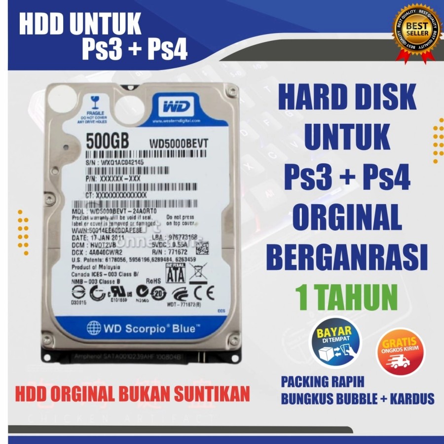 hdd 500gb laptop SLIM / HDD PS3 / HDD PS 4 ORGINAL BERGARANSI