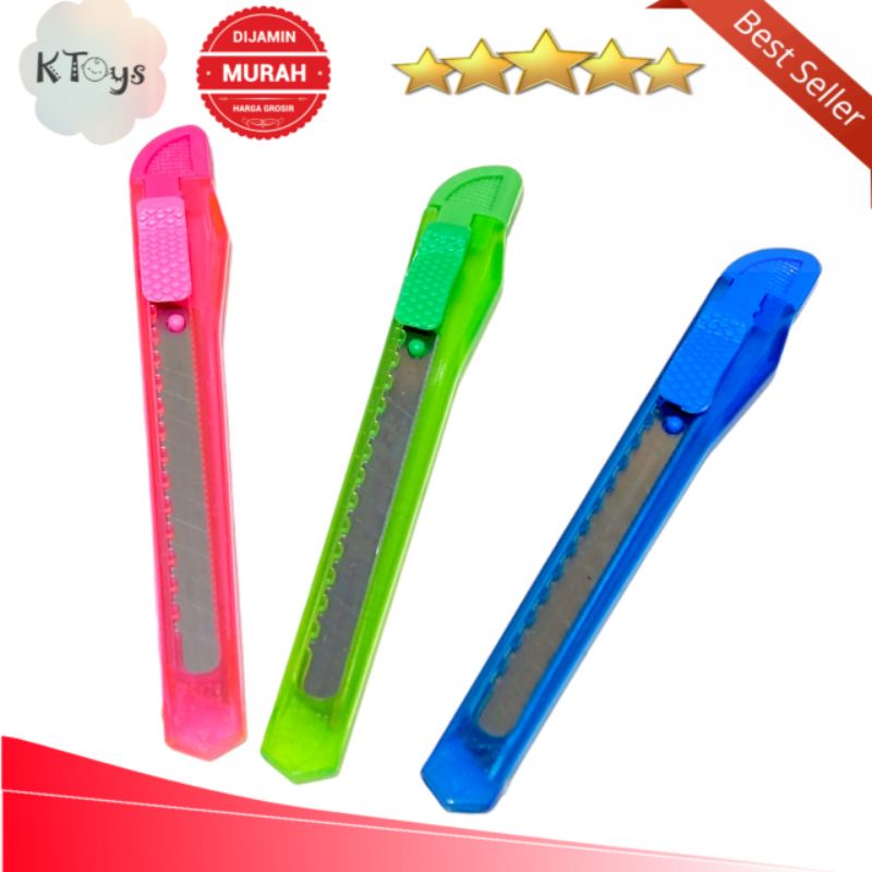 pisau cutter mini kecil plastik warna warni