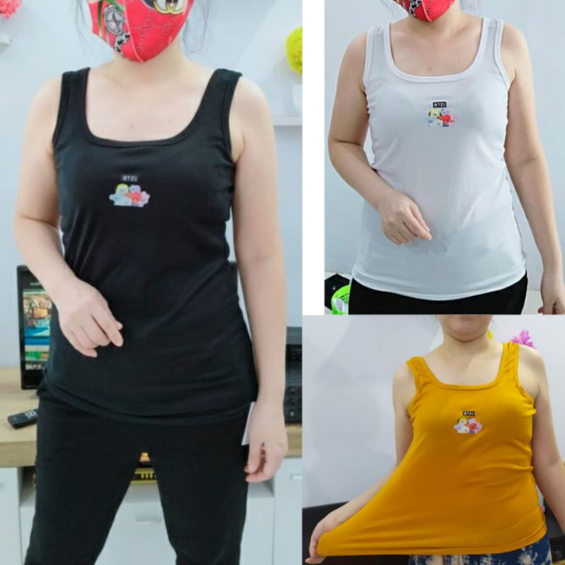 LOTUS FASHION/TANKTOP BT21 TALI BESAR/BTS - SINGLET BT21 L &amp;  XL