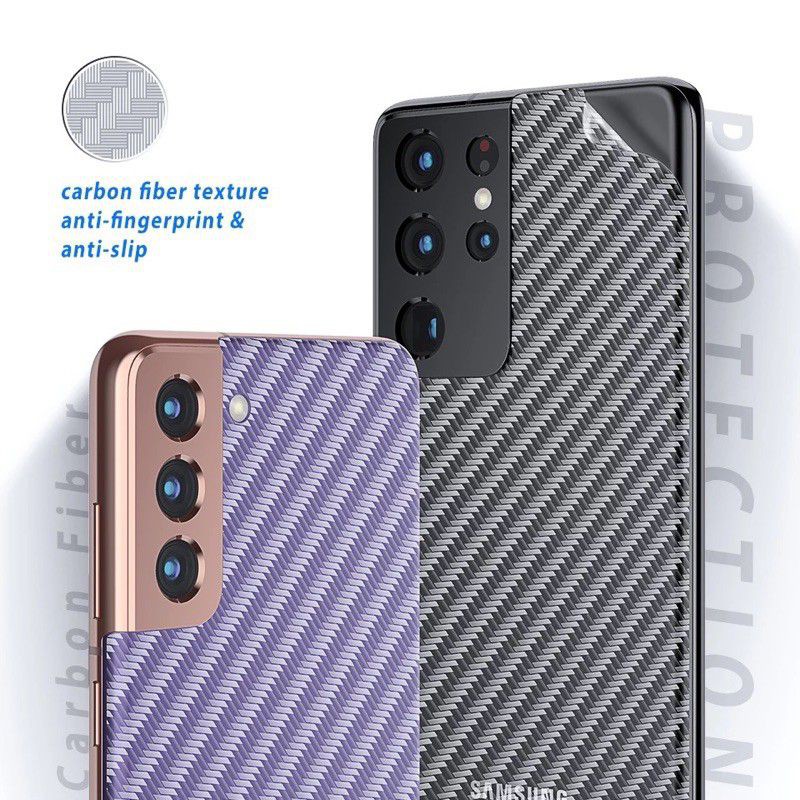 Skin Carbon SAMSUNG S8 S9 S8+ S9+ S10 S20+ S20 FE S21 FE S21+ PLUS S21 ULTRA antigores belakang Garskin