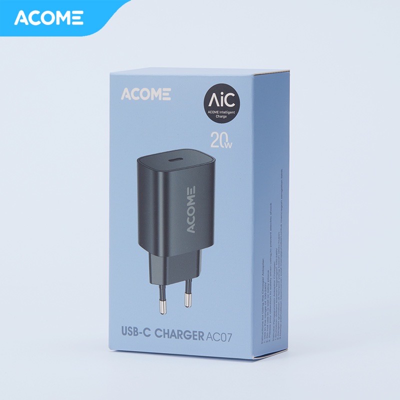 ACOME AC07 Charger Original 20W PD Port USB C Fast Charging Garansi Resmi 1 Tahun