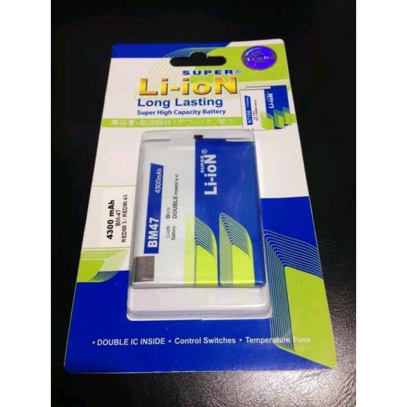 Baterai Double Power Super Li-ion Xiaomi Redmi 3 Redmi 4x BM47