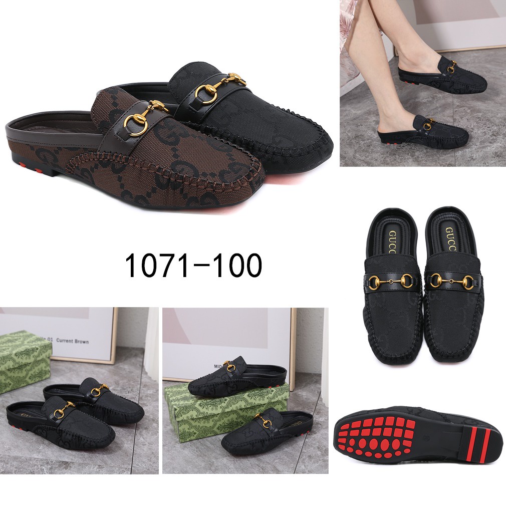 GC  GG Canvas Flat Mules 1071-100