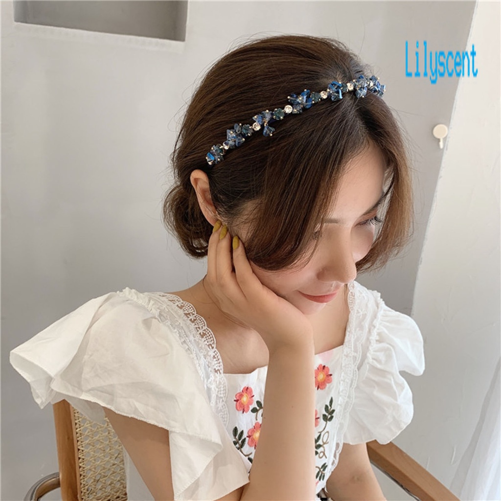 Lily Bando Kristal Imitasi Berkilau Anti Slip Reusable Untuk Wanita