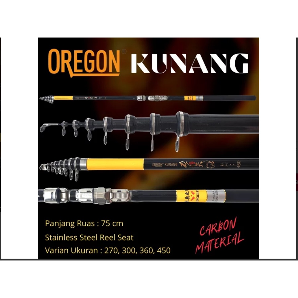 Joran Tegek Kolong Oregon Kunang Carbon Panjang 270 300 360 450
