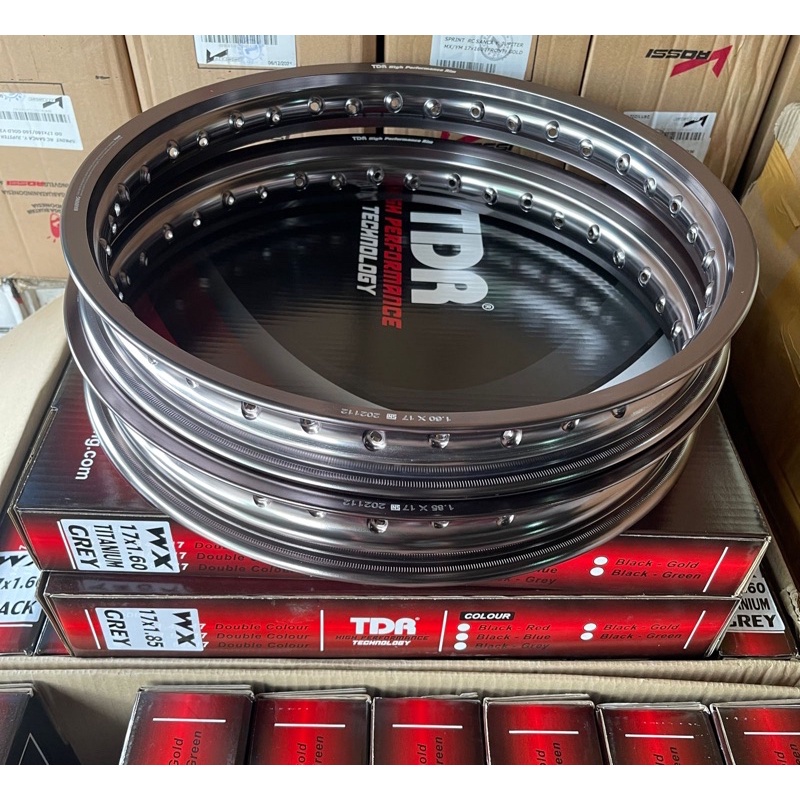 VELG TDR TITAN GREY TITANIUM MIRROR RING 17 UKURAN 185-160 ORIGINAL TDR
