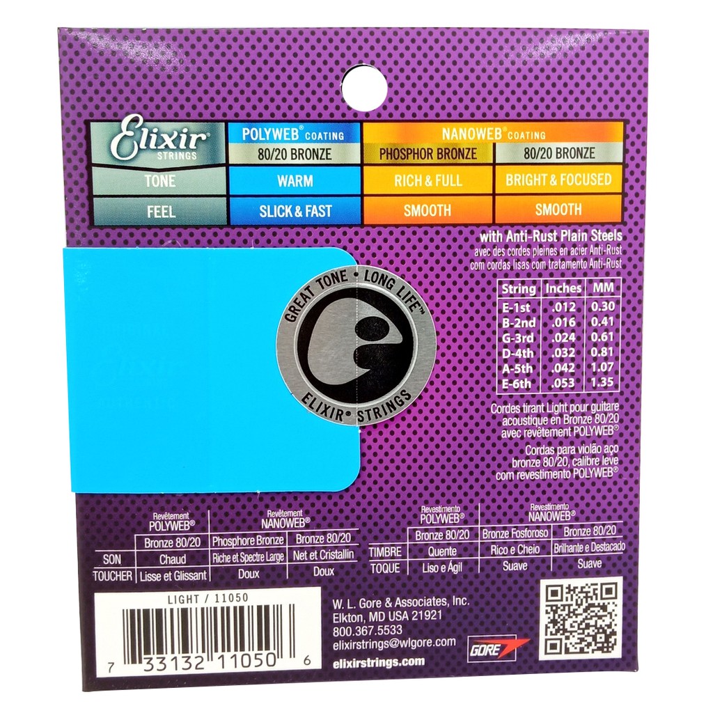 Elixir Akustik Polyweb 80/20 Bronze Senar Gitar 11000 11025 11050