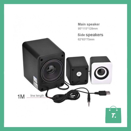 SADA D-202 SPEAKER STEREO PC AUX CONNECTION SUBWOOFER &amp; USB POWER - TGIE958S9