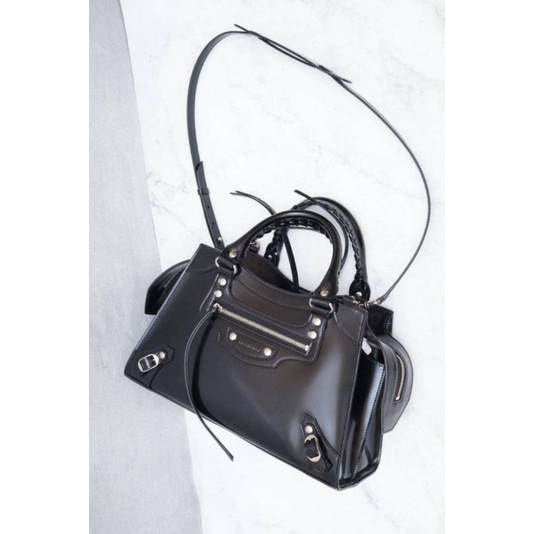 Balenciaga Small Neo Classic Top Handle Bag in Black Shiny SHW