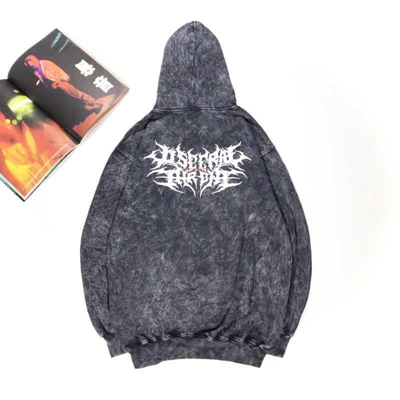 JAKET HOODIE GRAPHIC WASHED FLICKERS WORLD "GLORY" [HDW_253]