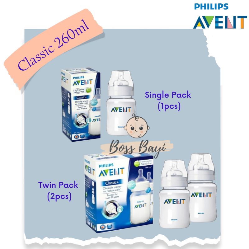 AVENT PHILIPS - Bottle CLASSIC PLUS PP 260ml Single Pack/Twin Pack