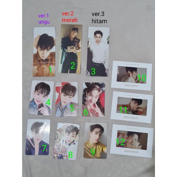 Wonho Obsession PC Photocard Message Bookmark Film Photo