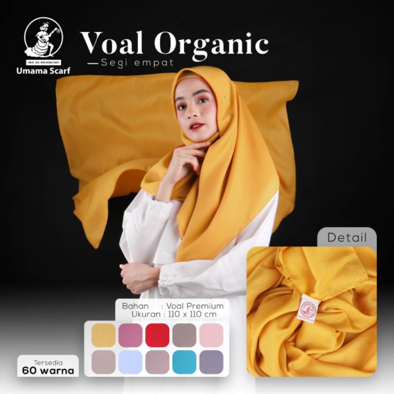 MNV - KERUDUNG VOAL ORGANIC PLAIN UMAMA RANDOM MOTIF & WARNA TERMURAH