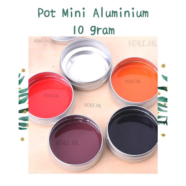Pot Cream Mini Aluminium 10 gr Wadah Cream Lipbalm Lip Scrub Lip Balm pot aluminum mini pot krim cream aluminum alumunium aluminium