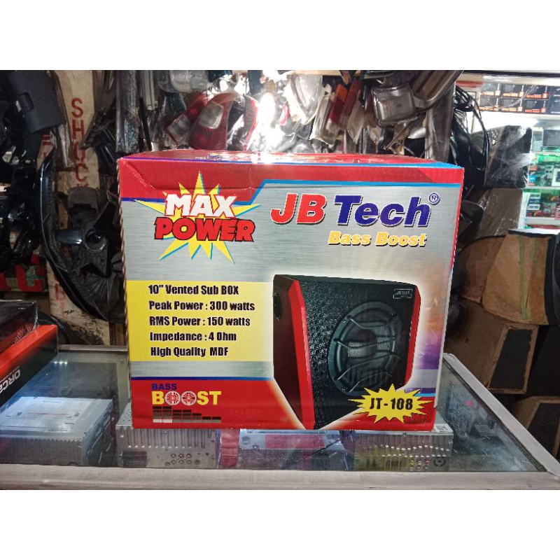 Subwoofer Aktip Bastube JB-TECH seri JT-108 10inch 300what Audio Mobil