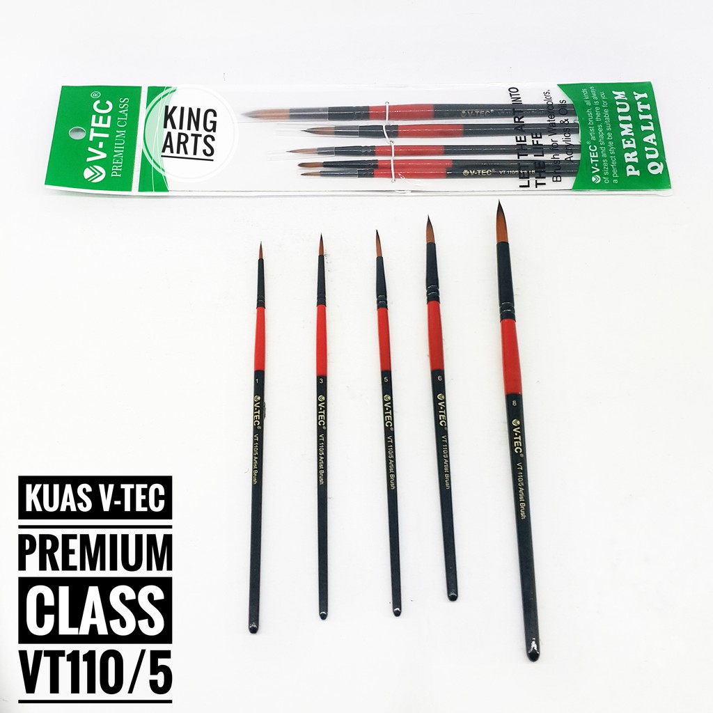 

V-Tec Round Brush VT-110 Set 5 / Kuas Lukis Set 5