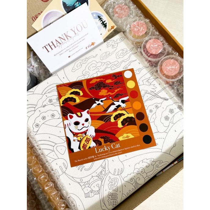 

[COD] Paint By Number [Lucky Cat!] | ByPainters | Painting Kit | 20x20cm TERBAIK Kode 970