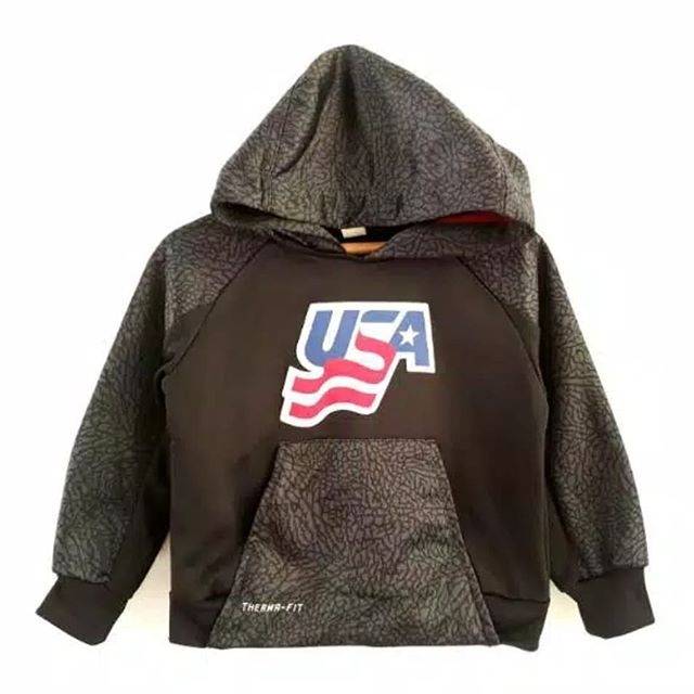 Jacket baju hangat topi hoodie anak cowok laki usa black branded nike original murah sisa export