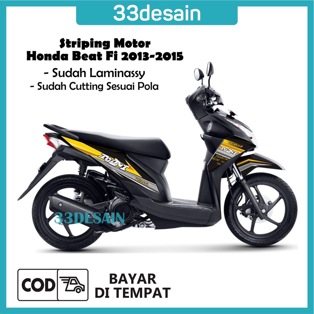 Jual Aksesoris Stiker Motor Sticker Striping Motor Beat FI 2013 2016 14 33Desain Indonesia Shopee Indonesia
